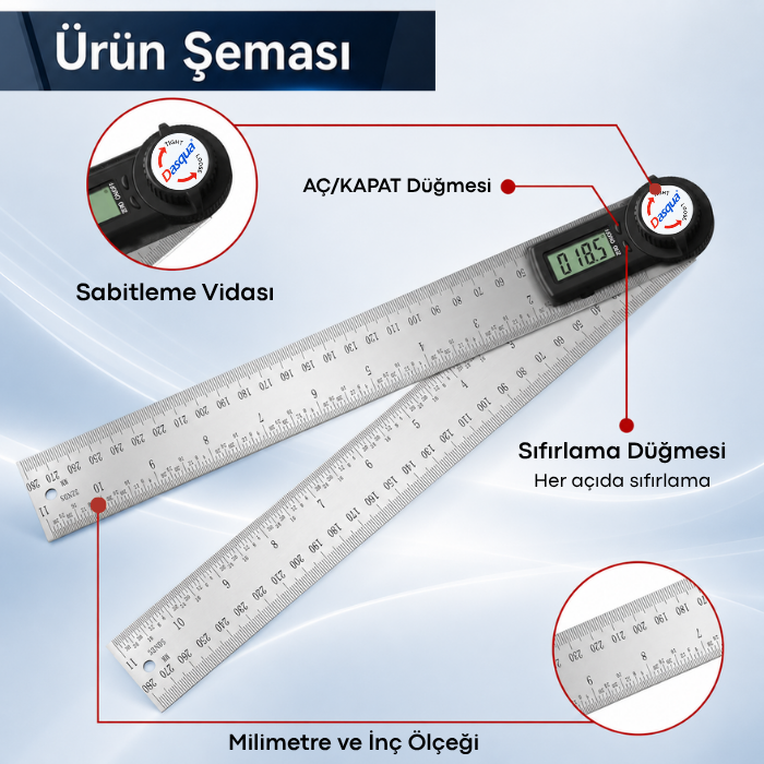 Dasqua 1022-4300 açı ölçer şeması